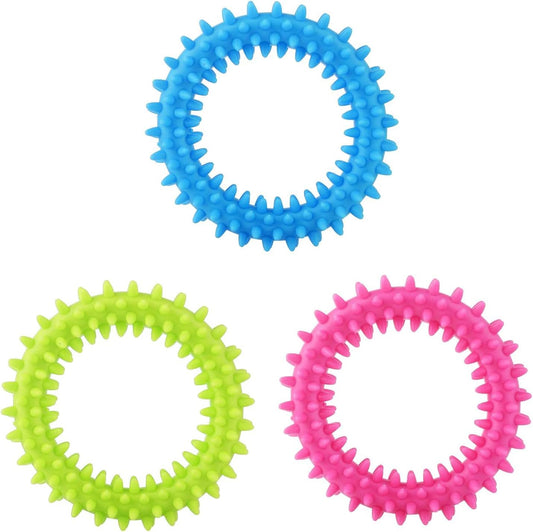 3Pcs Welpe Zähne Kauen Spielzeug Naturkautschuk Spielzeug Kleiner Hund Ring 360° Oral Zähne Beruhigen Jucken Welpe Kauen Für Mittlere Kleine Hunde